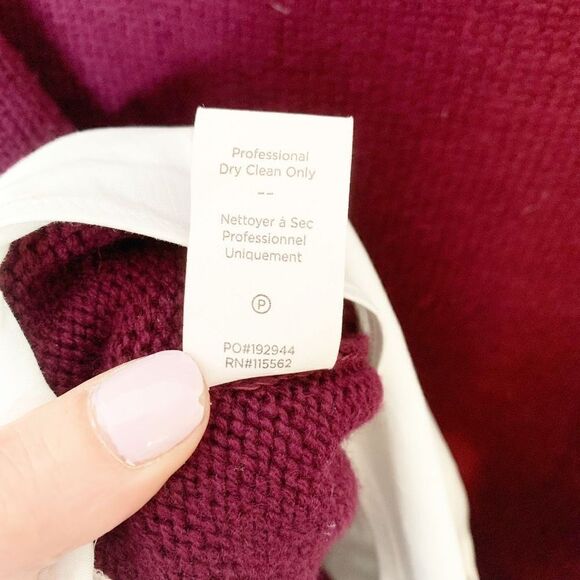 Cinq à Sept Santina Dress Burgundy Red Shirt Sleeves/Hem Sweater Dress Womens XS - Picture 11 of 14